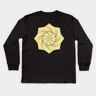 Gold Beautiful Decorative Ornate Mandala Kids Long Sleeve T-Shirt